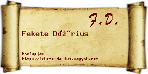 Fekete Dárius névjegykártya